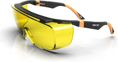 Vista 15 de DEX FIT Safety Glasses SG210 Series - Anti-Fog & Scratch Resistant Z87.1 Certified, Adjustable Temples Azul