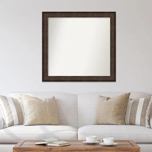 Vista 1016 de Amanti Art Espejo de pared personalizado no biselado (25 x 25 pulgadas), marco de bronce acentuado, varios tamaños personalizados, espejo de baño