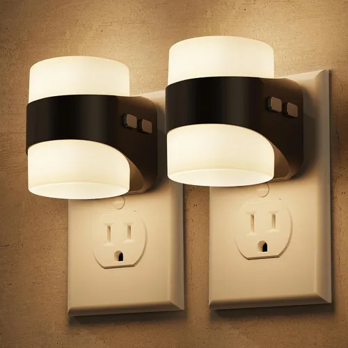 Vista 21 de Briignite Luces nocturnas que se enchufan en la pared, diseño de burbujas Plateado