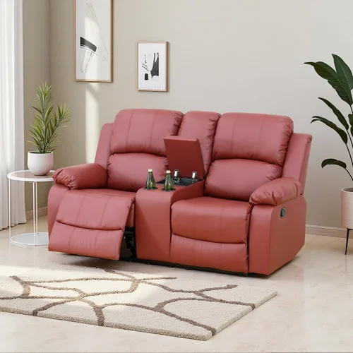 Vista 42 de Conjunto de sofá para sala de Estar, sillón reclinable de cuero transpirable, sofá de 3 plazas para cine en casa con portavasos para apartamento