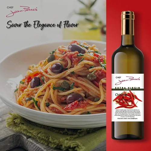 Vista 7 de Chef Jean Pierre's Aceite de oliva chipotle extra virgen – Botella de vidrio de 12.5 onzas – Infundido naturalmente con sabores dulces y picantes