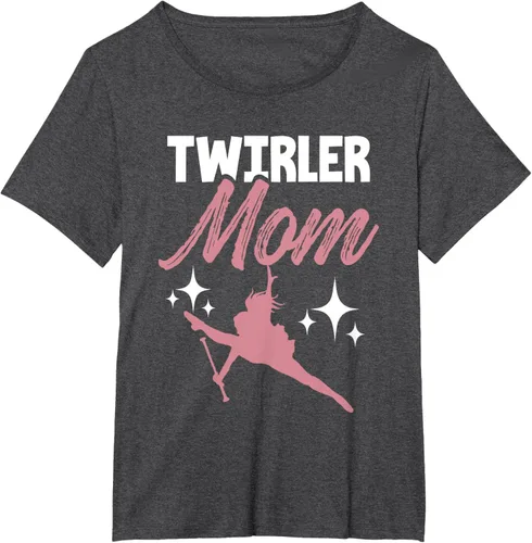 Vista 28 de Twirler Mom Baton Twirl Mother Majorette Twirling Camiseta, Negro, S