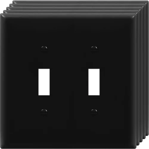 Vista 25 de ENERLITES Placa de Interruptor de Pared Doble, Placa de Interruptor de Palanca, 2-Gang Tamaño Mediano 4.88" x 4.92", Policarbonato Termoplástico