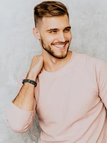 Vista 5 de Long tiantian Pulsera envolvente de cuero para hombres, pulseras de cuero multicapa punk de cuero trenzado para novio, marido, regalos, otro