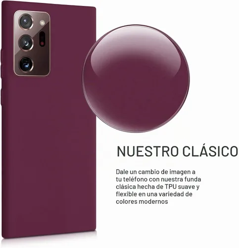 Vista 3 de kwmobile Funda compatible con Samsung Galaxy Note 20 Ultra - Funda protectora de silicona TPU suave y delgada - Violeta burdeos