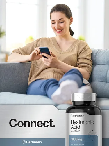Vista 9 de Horbäach Ácido hialurónico con MSM 1000 mg 120 cápsulas Suplemento sin OMG y sin gluten Fórmula biodisponible