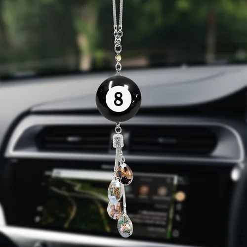 Vista 7 de Colgante personalizado negro-8 para foto de coche, adornos colgantes de automóvil, para mujeres y hombres, regalo del día de San Valentín