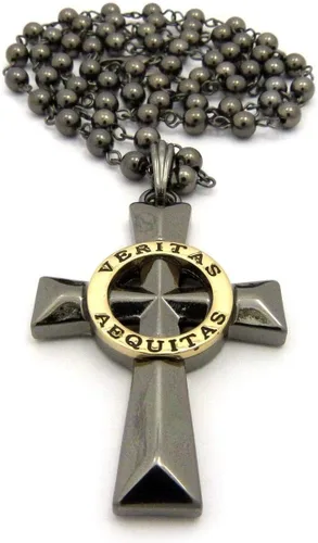Vista 4 de Shiny Jewelers USA - Collar con colgante para hombre de Veritas AEQUITAS con diseño de cruz de los santos de Boondock