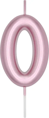 Vista 128 de DERVENTA Vela con números de 2.36 pulgadas, decoración perfecta para cumpleaños, brunch, postre, pastel, 1 pieza (número 0 rosa)