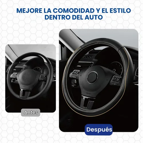 Vista 4 de Skechers Funda de volante de espuma viscoelástica, Funda de volante de microfibra con ribete deportivo de ajuste universal de 14" 1/2-15" Protector