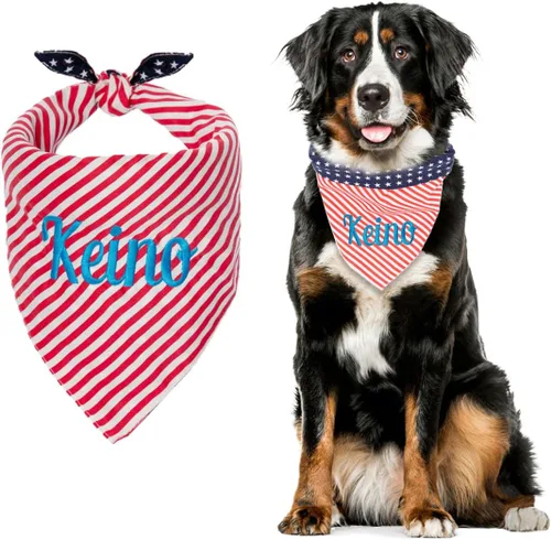 Vista 16 de Bandana personalizada para perro con nombre bordado, bufanda para cuello personalizada, babero triangular, accesorios para mascotas para perros