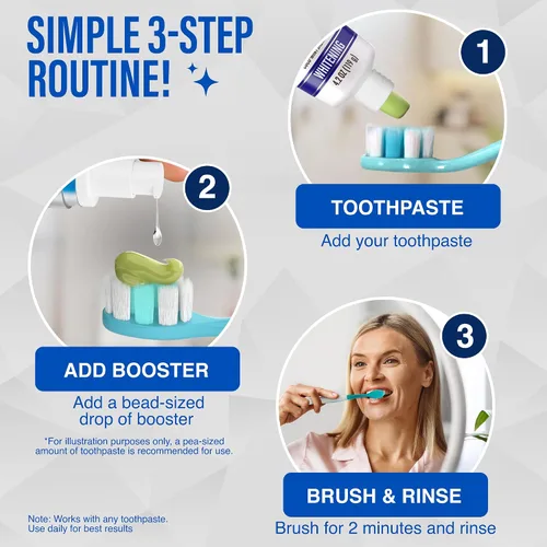 Vista 5 de GuruNanda Potenciador de pasta de dientes blanqueadora con enzimas y peróxido - Añadir a la pasta de dientes para blanquear, fórmula sin flúor