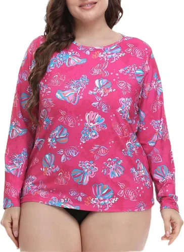 Vista 12 de HDE Camiseta de protección contra erupciones UPF 50 de manga larga Hibisco azul