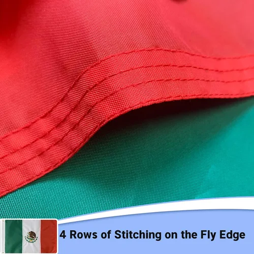 Vista 4 de FLAGWIN Banderas mexicanas bordadas de 12 x 18 pulgadas, bandera náutica de México, color vivo y resistente a la decoloración