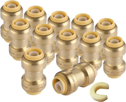 Vista 16 de Paquete de 10 acoplamientos rectos GUOFIS de 1/2" con clip de desconexión