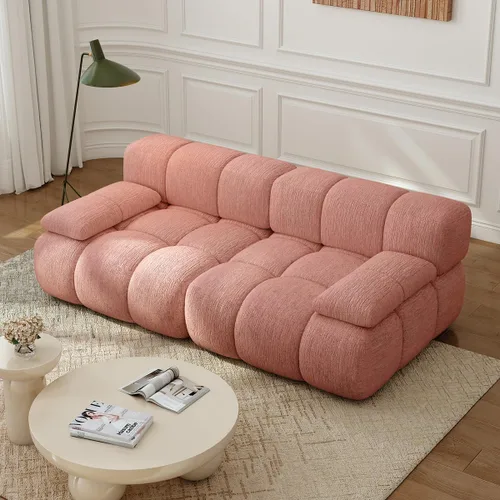 Vista 38 de Settab Sofá modular de nube modular de 118.5 pulgadas con otomana móvil, sofá de pana moderno de 4 asientos, asiento profundo, sofá sin hueso