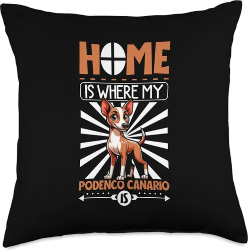 Vista 4 de Home is with my Podenco Canario Throw Pillow
