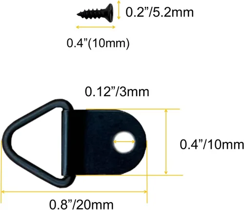 Vista 3 de Ganchos de acero para colgar fotos con anillos triangulares pequeños con tornillos, marcos de fotos, soluciones para colgar cuadros de relojes