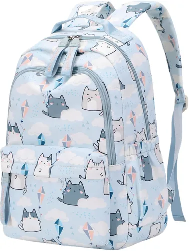 Vista 8 de Mfikaryi Daisy Prints - Mochila para niñas, para escuela secundaria Negro