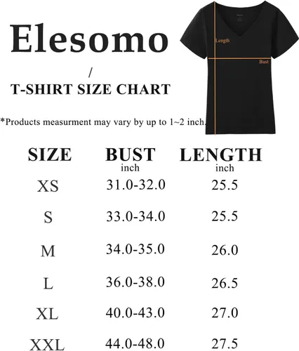 Vista 3 de Elesomo Camisetas básicas de algodón de manga corta y larga con cuello en V para mujer