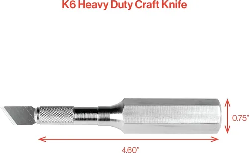 Vista 3 de Excel Blades K6 - Cuchillo de precisión resistente – Mango de metal hexagonal con hoja en ángulo #19 – Cuchillo artesanal de fácil cambio