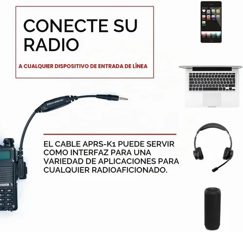 Vista 2 de BTECH APRS-K1 - Cable de interfaz de audio universal multifunción - Soporta APRSpro, APRSDroid - Compatible con Android e iOS - Admite BaoFeng, TYT