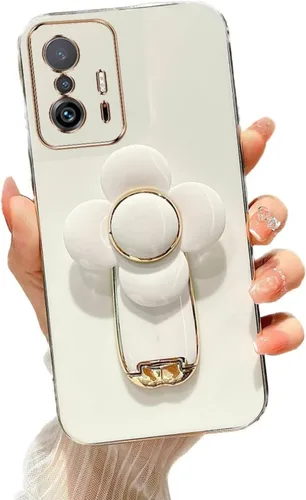 Vista 51 de Miagon - Funda con soporte para Xiaomi Redmi A1, galvanizado suave TPU protector delgado a prueba de golpes con molinete giratorio soporte de flores
