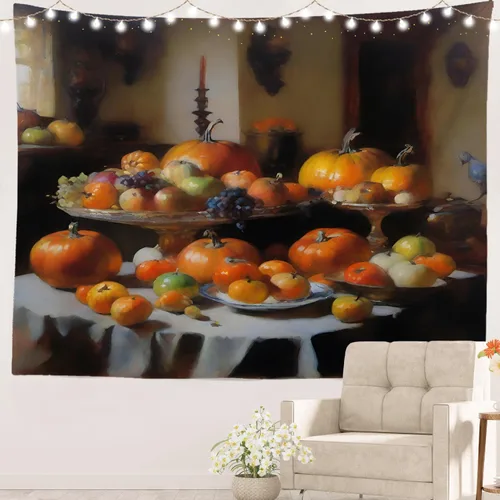 Vista 41 de Batmerry Peaceful Retreat Beautiful Landscape Polyester Tapestry, Blooming Garden Setting Lightweight Wall Hanging High-Definition Print Backdrop