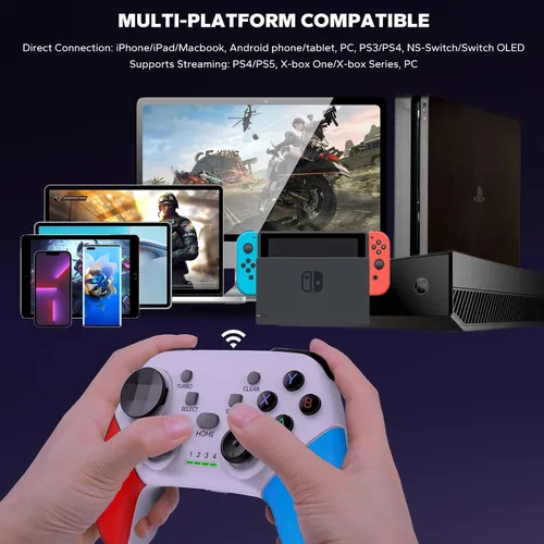 Vista 2 de Megadream Wireless Mobile Gaming Controller Gamepad for iPhoneAndroidiPadPCSwitchPS4PC Joystick with Phone Holder, Supported Cloud Game, Streaming