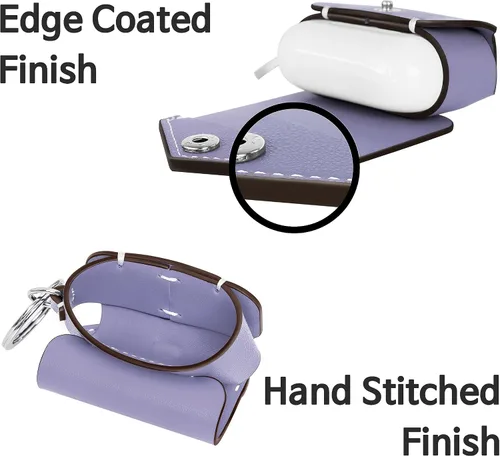 Vista 5 de GreedyFarmers - Funda para AirPods Pro con mosquetón de llavero, funda protectora de cuero de primera calidad para carga inalámbrica AirPods Pro