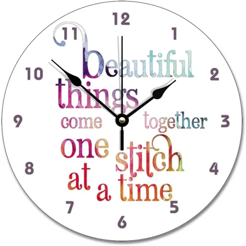 Vista 18 de ArogGeld Reloj de pared personalizado para sala de costura, botón de joya de color, 10 pulgadas, reloj de sala de manualidades, funciona