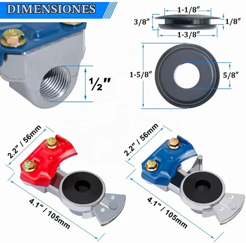 Vista 2 de Glad Hands, 3 juegos de aluminio azul y rojo Gladhands de emergencia 3 manos alegres con 6 sellos