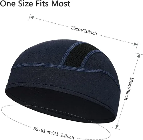 Vista 4 de Gorro con forro para casco de calavera, malla de enfriamiento para hombres y mujeres, se adapta debajo de los cascos