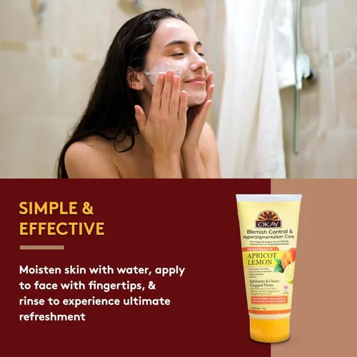 Vista 3 de OKAY Oil Control Exfoliante facial – Exfoliante facial, exfoliante facial para mujeres y hombres, hidratante e iluminador, deja la piel suave