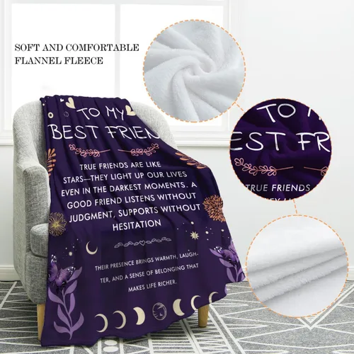 Vista 2 de Jekeno Manta de regalo para mejores amigas, mujeres, regalos de cumpleaños para mejor amiga, hermana, mejor amiga, mejor amiga, ideas de regalo