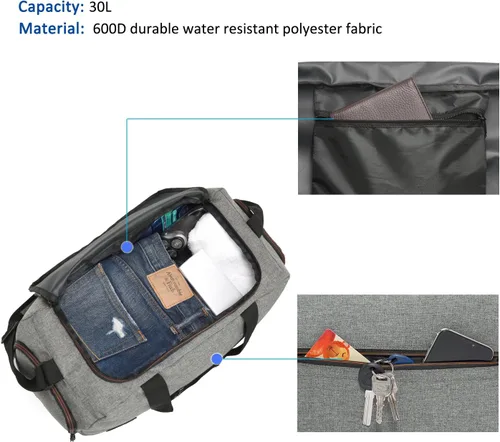 Vista 2 de MarsBro Bolsa de lona resistente al agua con compartimento para zapatos para gimnasio y viajes