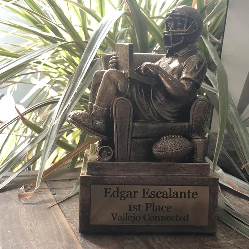 Vista 5 de Fantasy Football Trophy - Sillón quarterback Champion o perdedor trofeo de inodoro - Placa grabada gratis bajo petición
