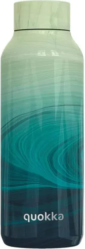 Vista 9 de Quokka Frasco térmico de acero inoxidable con lirios azules sólidos 17.2 fl oz