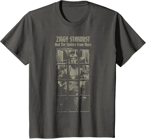 Vista 43 de David Bowie - Camiseta And The Spiders From Mars Faded, Negro