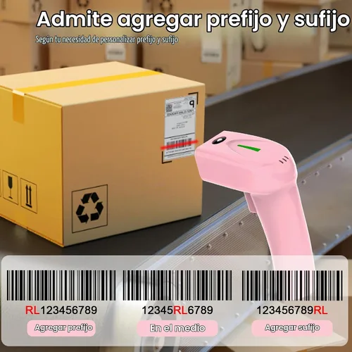 Vista 5 de symcode - Escáner de código de barras inalámbrico USB, lector de código de barras láser 1D de mano (inalámbrico de 2.4 GHz y cable USB2.0) Escáner