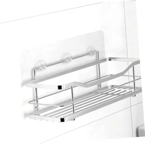 Vista 5 de SOLUSTRE 4 ganchos adhesivos para estante de ducha, soporte de pared adhesivo de repuesto, uso multifuncional