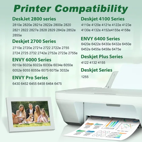 Vista 2 de MYTONER 67XL HP - Tinta de repuesto para impresora HP Ink 67 Negro/Color Combo Pack HP 67XL para DeskJet 6055e 2755e 2855e 2800e 4155e 2700e 2700