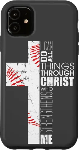 Vista 8 de Baseball Phone Case Christian Bible Verse Philippians 4:13 Case for iPhone 17
