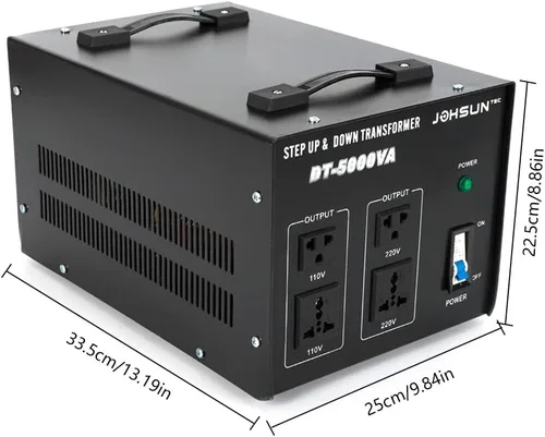 Vista 5 de Convertidor de transformador de voltaje elevador y reductor de 5000 W, 110-220 voltios, arranque suave y carga completa, protección del disyuntor