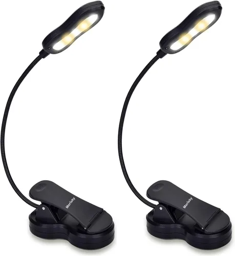 Vista 9 de Luz de libro recargable: luz LED de libro con clip para leer en la cama, ajustable de 3 colores y 3 brillos - Lámpara de lectura para el cuidado