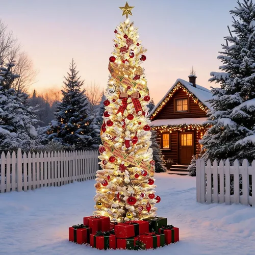 Vista 10 de GarveeHome Juego de 2 árboles de Navidad preiluminados de 3 pies, árboles de Navidad artificiales con 78 luces LED, árbol de Navidad preiluminado