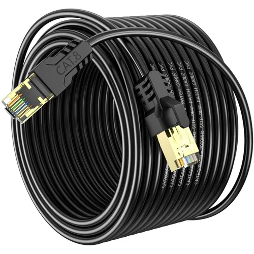Vista 9 de Cable Ethernet Cat 8 de 3 pies, 6 pies, 10 pies, 20 pies, 40 pies, 50 pies, 100 pies, 150 pies, 40 pies, 40 Gbps, 2000 Mhz, 26 AWG, conector RJ45
