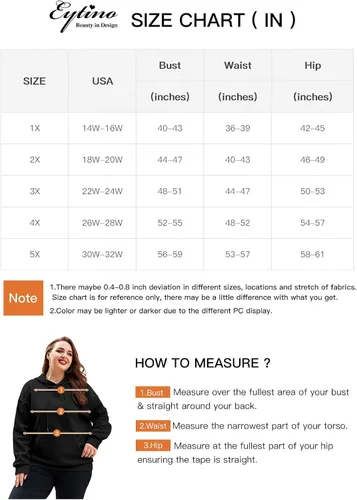 Vista 6 de Eytino Sudaderas con capucha para mujer, talla grande, casual, de manga larga, con cordón y bolsillo (1X-5X)