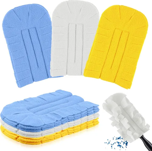 Vista 7 de Zubebe 3 piezas de repuesto de plumero de forro polar reutilizables, plumeros planos de plumas, almohadillas de limpieza lavables para múltiples