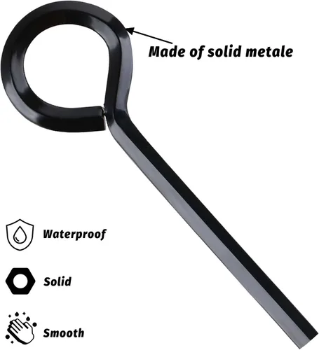 Vista 3 de Abeillo Paquete de 5 llaves Allen de 1/8 pulgadas, llave hexagonal para puerta de barra de empuje, llave hexagonal estándar con bucle completo